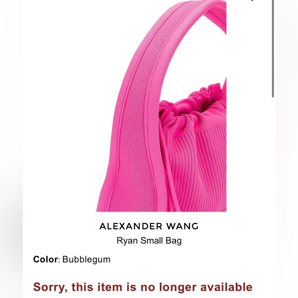 NEW! Alexander Wang Neon Bubblegum Pink Ryan Small Ribbed Knit Bag Satchel FWRD - Picture 12 of 12